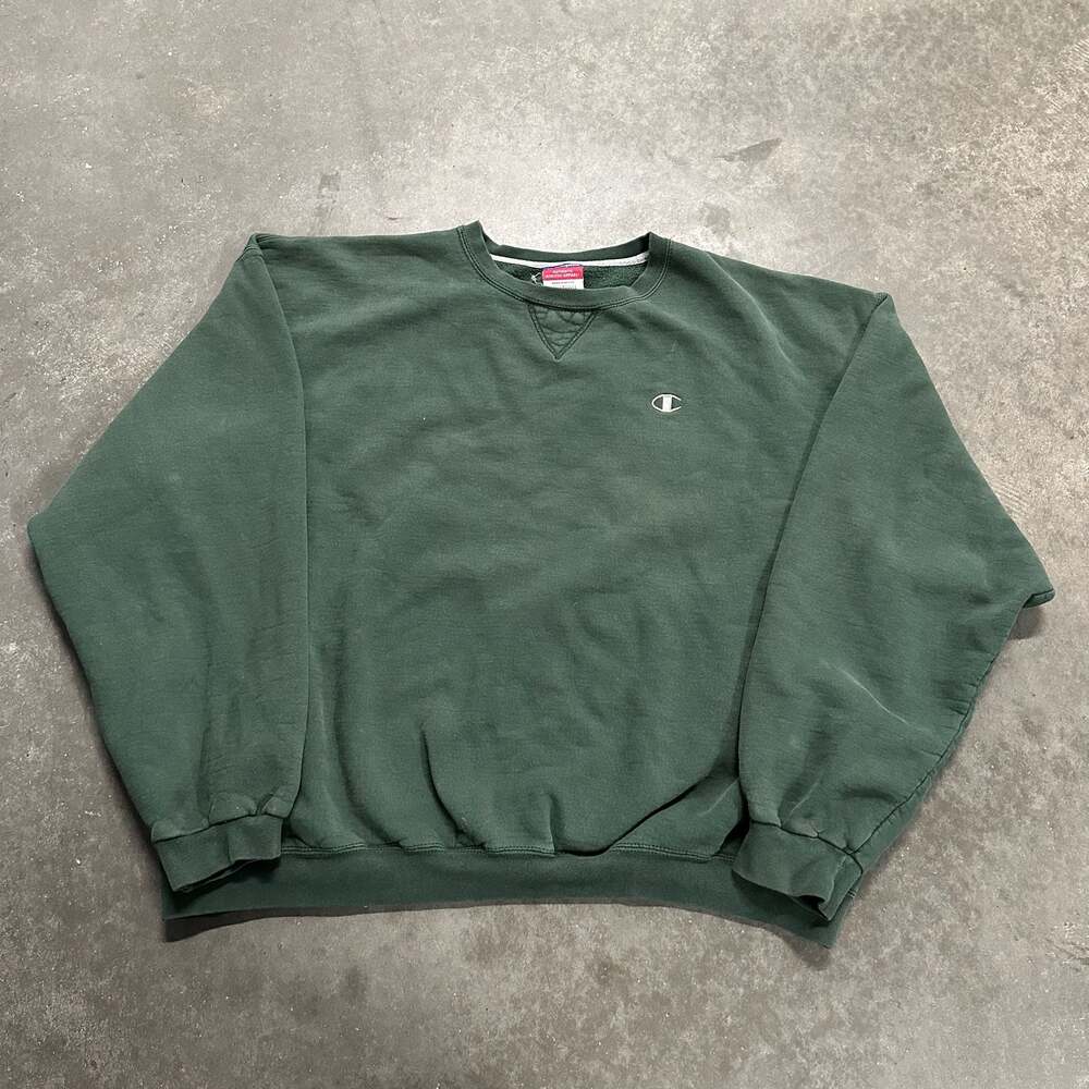 Vintage 90’s Champion Authentic Athletic Apparel Green Crewneck Sweatshirt XXL